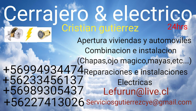 Cerrajero cerrajero cerrajero 24 horas y electrico 24 horas - Puente Alto