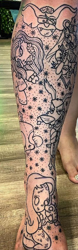 Explore mask tattoo ideas, creative tattoo ideas in Modesto, available at Dying Art Tattoo