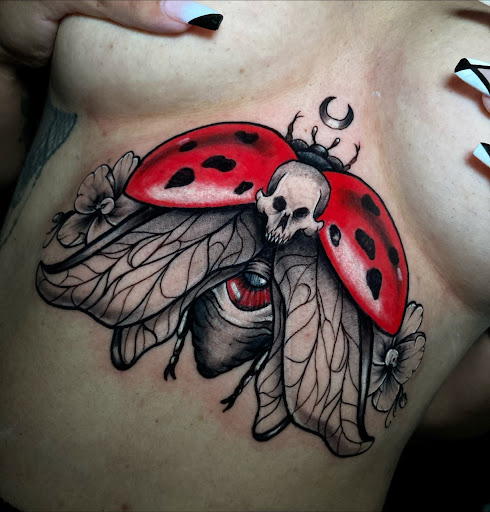 Explore rockabilly tattoo ideas, creative tattoo ideas in Corona, available at Crop Circles Tattoo Studio