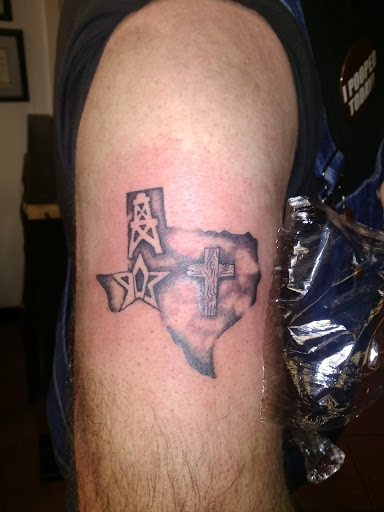 Explore gurren lagann tattoo ideas, creative tattoo ideas in Longview, available at Fugis Tattoo Shop