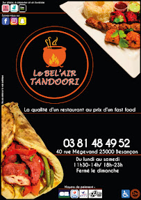 Restaurant indien moderne Le Bel Air Tandoori à Besançon - menu / carte