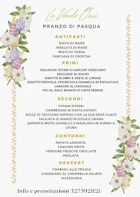 Menu du Ristorante La Verde Oasi à Montecatini Val di Cecina