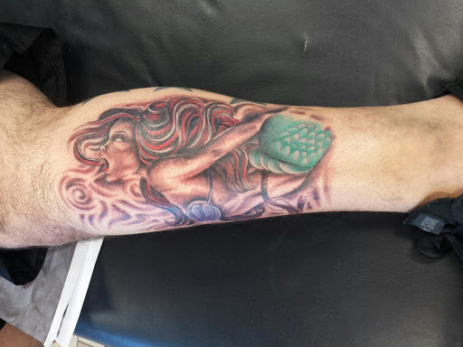 Explore sleeve mens tattoo ideas, creative tattoo ideas in Houston, available at Orlandos Tattoo Studio