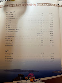 Menu du Restaurant Olympia à Bünde