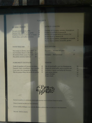 menu du restaurants Chez Régis à Le Lavandou