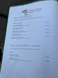 Menu / carte de Pizza Pazza à Fürstenwalde