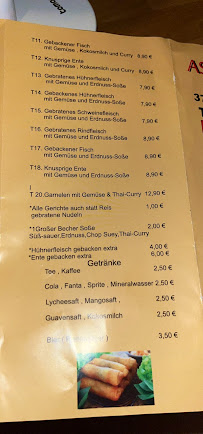 Asia Wok à Bad Lauterberg menu