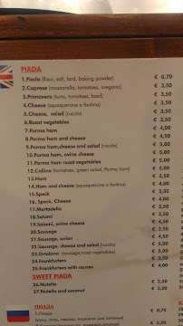 Bottega della Piada à Rimini menu