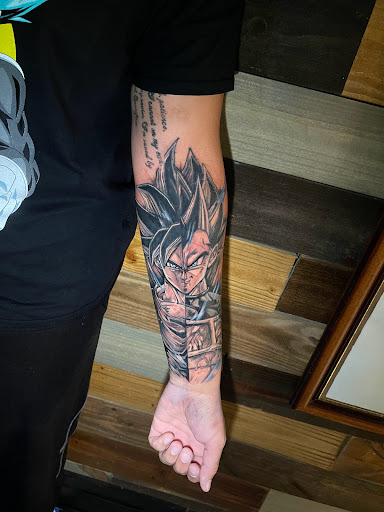 Explore god first tattoo ideas, creative tattoo ideas in Talbott, available at Alpha Tattoo co.