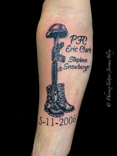 Explore anagram tattoo ideas, creative tattoo ideas in Belmont, available at Phoenix Tattoo