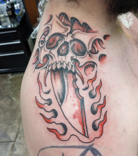 Explore hairdresser tattoo ideas, creative tattoo ideas in Los Angeles, available at Boartooth Tattoo