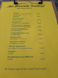 Menu / carte de Zur Märkischen Landfrau à Schönefeld