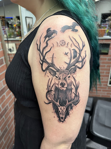 Explore tattoo ideas with flowers and names, creative tattoo ideas in Lincoln City, available at Black N Blue Tattoo & Skate Shop