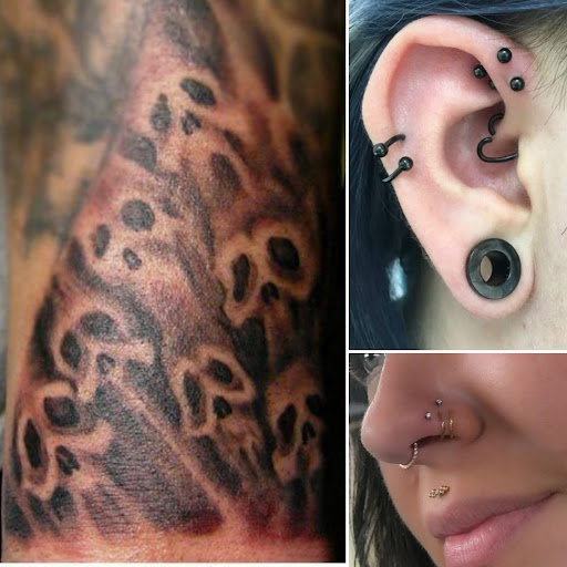 Explore 2 tattoo ideas, creative tattoo ideas in Elko, available at Tom Custom Tattoos and Body Piercing Studio
