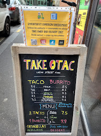 Restaurant de tacos Take Otac - Pantheon à Paris (le menu)