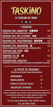 Carte du Taskino à Rome