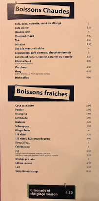 Menu / carte de Bar La Laverie à Paris