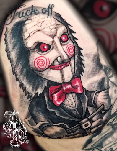 Explore carnage tattoo ideas, creative tattoo ideas in Lombard, available at New Hope Tattoo