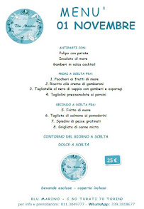 Ristorante BLU MARINO à Turin menu