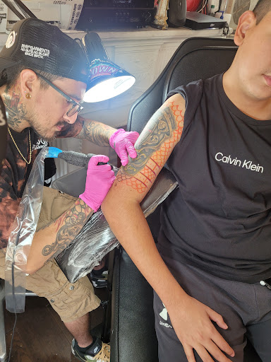 Explore full neck tattoo ideas, creative tattoo ideas in San Antonio, available at Texas Taboo Tattoos