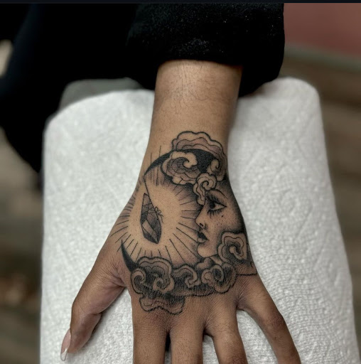 Explore 1 2 sleeve tattoo ideas, creative tattoo ideas in San Diego, available at Crybaby Tattoo