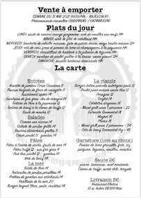 Restaurant de grillades à la française L'Antica à Nice (le menu)