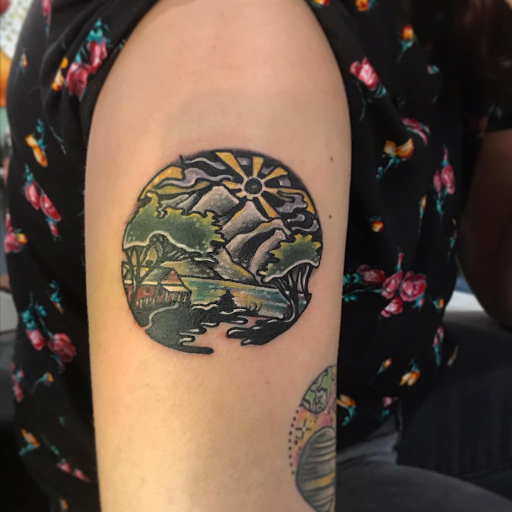 Explore memorial tattoo ideas for friend, creative tattoo ideas in Savannah, available at Tramp Art Studios