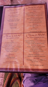 Restaurant Au Soleil du Maroc à Orsay menu