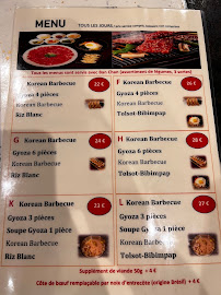 Menu / carte de Restaurant Korean Barbecue à Paris
