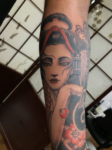 Explore men half sleeve tattoo ideas, creative tattoo ideas in Lancaster, available at DEADMANS STUDIO