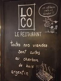 LOCO à Paris menu