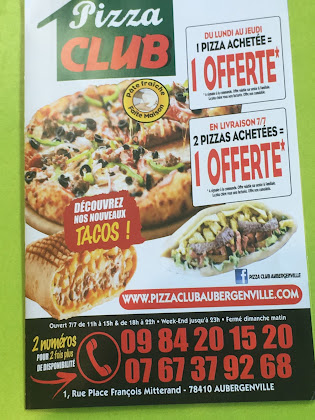 Club Pizza Aubergenville 78410 à Aubergenville | 16 AVIS | TELEPHONE