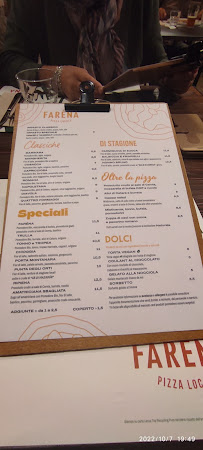 Pizzeria FARENA à Faenza (le menu)