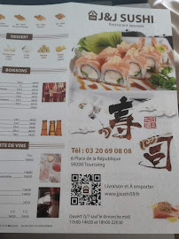 Restaurant de sushis J&J Sushi à Tourcoing (le menu)