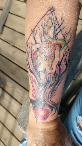 Explore circus tattoo ideas, creative tattoo ideas in Mountain City, available at Springhorn Tattoo