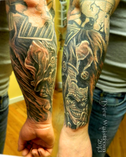 Explore family tattoo ideas for guys on arm, creative tattoo ideas in Philipsburg, available at Rock & Ruthless Tattoo Parlor