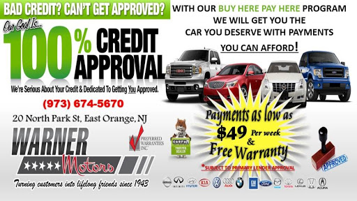 Used Car Dealer «Warner Motors, Inc.», reviews and photos, 20 N Park St, East Orange, NJ 07017, USA