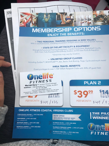 Health Club «Onelife Fitness - Norfolk Gym», reviews and photos, 1900 Monticello Ave, Norfolk, VA 23517, USA
