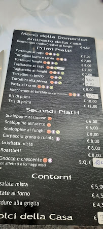 Menu du Asilo Republic à Montecreto