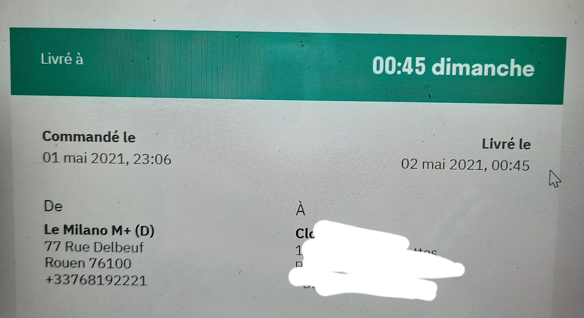 Photo n° 1 de l'avis de Cloé. fait le 03/05/2021 à 15:53
