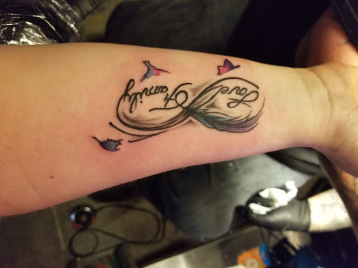 Explore anime sleeve tattoo ideas, creative tattoo ideas in Iowa Falls, available at BiPolar Studios