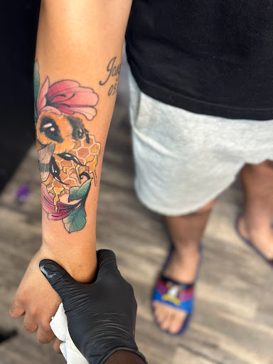 Explore mens tattoo sleeve ideas, creative tattoo ideas in Goose Creek, available at Red Kirin Tattoo