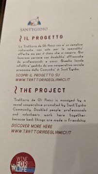 La Trattoria de Gli Amici à Rome carte