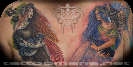 Explore wrap around tattoo ideas, creative tattoo ideas in Dover, available at TATTOO MAFIA, INC.
