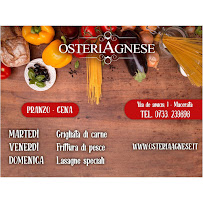 Restaurant italien Osteria Agnese à Macerata - menu / carte