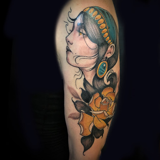 Explore mickey tattoo ideas, creative tattoo ideas in Barre, available at Rock City Tattoo