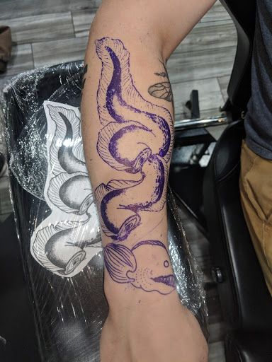 Explore under buttocks tattoo ideas, creative tattoo ideas in Englewood, available at 7 Souls Tattoo and Body Piercing Studio