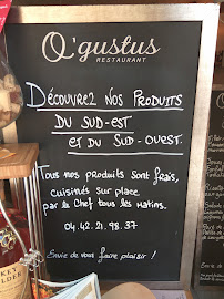 O'Gustus à Aix-en-Provence menu