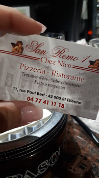 Pizzeria Pizzeria San Remo - Chez Nico à Saint-Étienne (la carte)