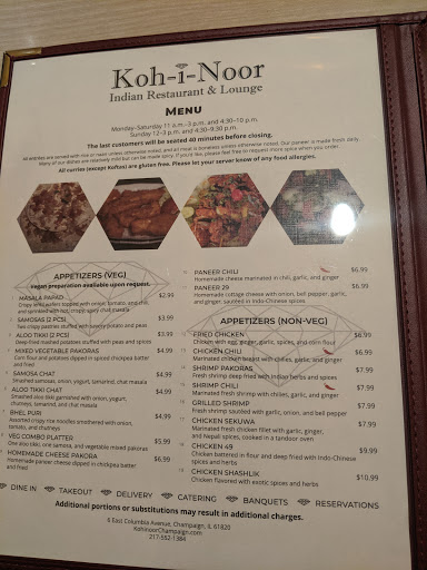 Restaurant «Kohinoor Indian Restaurant and Lounge», reviews and photos, 6 E Columbia Ave, Champaign, IL 61820, USA